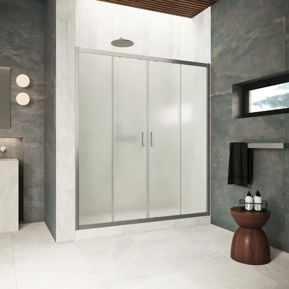 Душевая дверь Vegas-glass Z2P Protec 155 11 10 1550 мм, профиль оружейная сталь, стекло сатин Душевая дверь Vegas-glass Z2P Protec 155 11 10 1550 мм, профиль оружейная сталь, стекло сатин