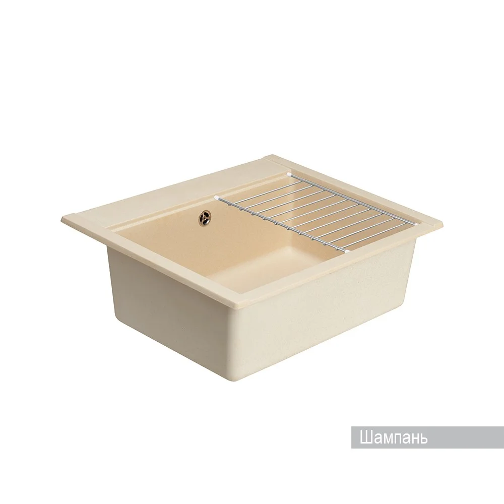 Кухонная мойка Aquaton Делия 60 1A715232LD290 из литого мрамора, прямоугольная, шампань Кухонная мойка Aquaton Делия 60 1A715232LD290 из литого мрамора, прямоугольная, шампань