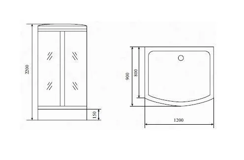 Душевая кабина Timo Comfort T-8815 Fabric Glass 120x90x220 c турецкой баней хамам и стульчиком Душевая кабина Timo Comfort T-8815 Fabric Glass 120x90x220 c турецкой баней хамам и стульчиком