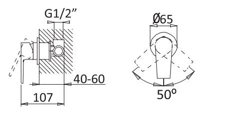Смеситель для душа CEZARES NAUTIC-DIM-01 встраиваемый на 1 выход, хром Смеситель для душа CEZARES NAUTIC-DIM-01 встраиваемый на 1 выход, хром