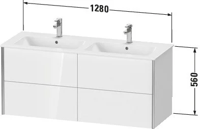 Тумба под раковину Duravit XVIU XV41290B122 подвесная 128 см белая/шампань Тумба под раковину Duravit XVIU XV41290B122 подвесная 128 см белая/шампань