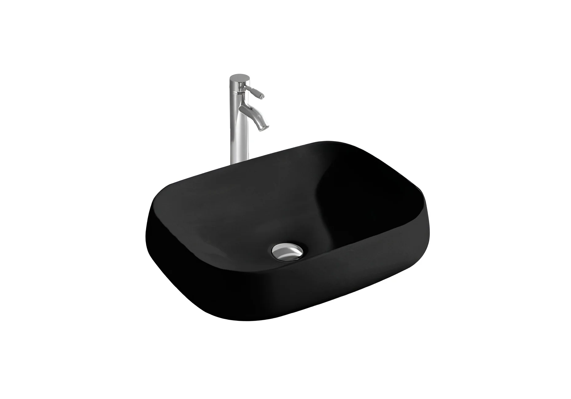 Раковина Aquatek AQ5526-MB 560x420x140, матовый черный, накладная Раковина Aquatek AQ5526-MB 560x420x140, матовый черный, накладная