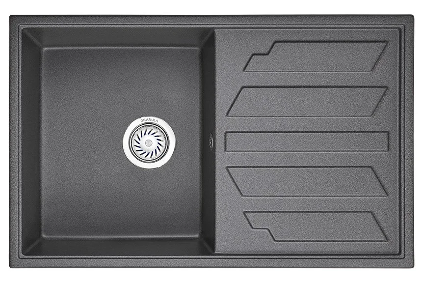 Кухонная мойка Granula 8002, ГРАФИТ (ЧЁРНО-СЕРЫЙ), кварц 790х500 Кухонная мойка Granula 8002, ГРАФИТ (ЧЁРНО-СЕРЫЙ), кварц 790х500
