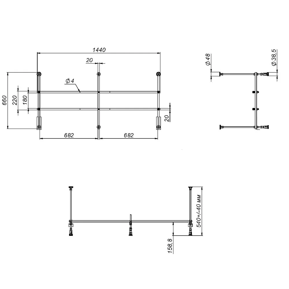 Каркас для ванны AM.PM W01A-150-070W-R разборный 150х70 см — Изображение 2