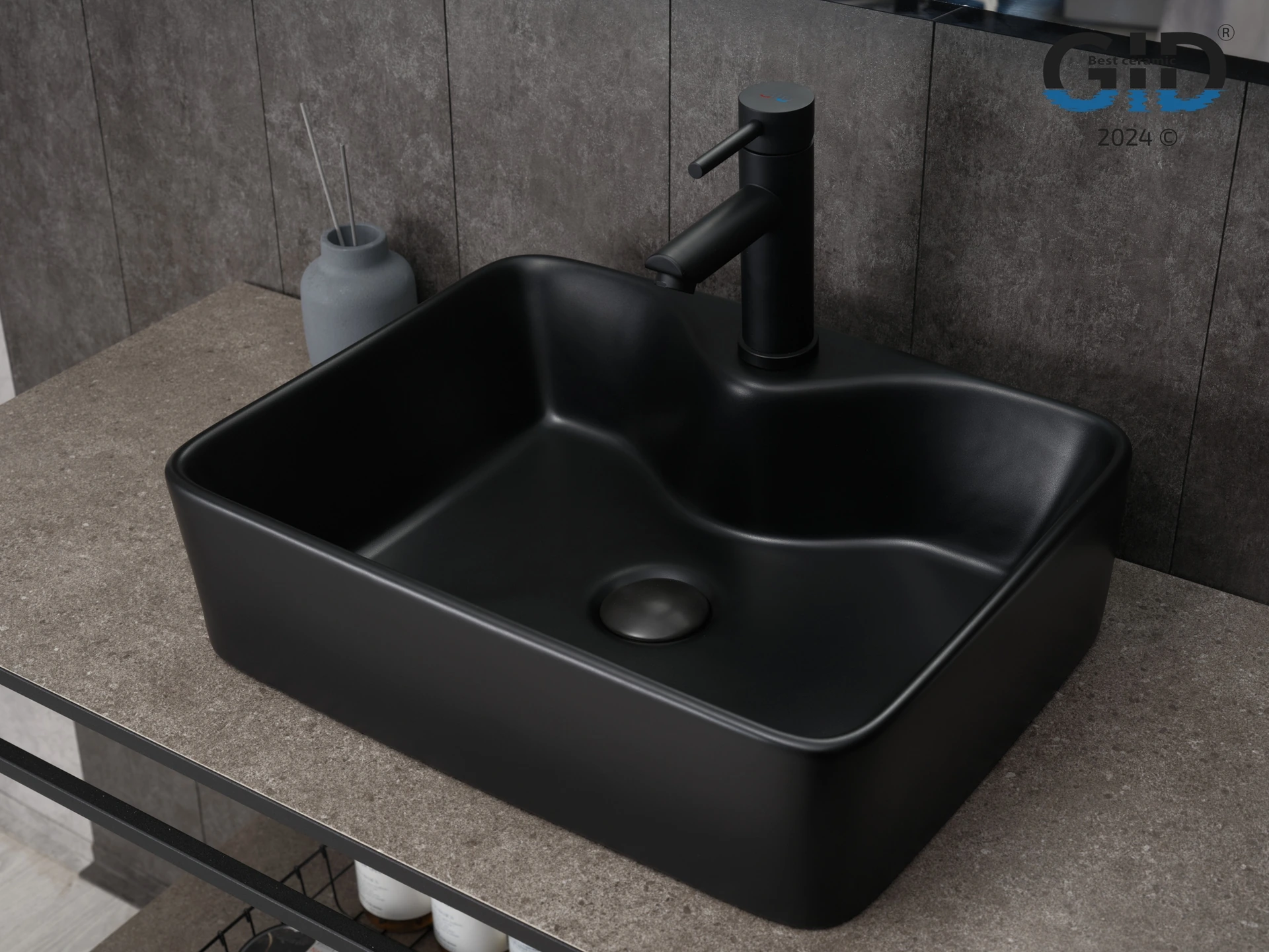 Раковина Gid Bm9091 53373 накладная черная матовая 48x37x13 Раковина Gid Bm9091 53373 накладная черная матовая 48x37x13