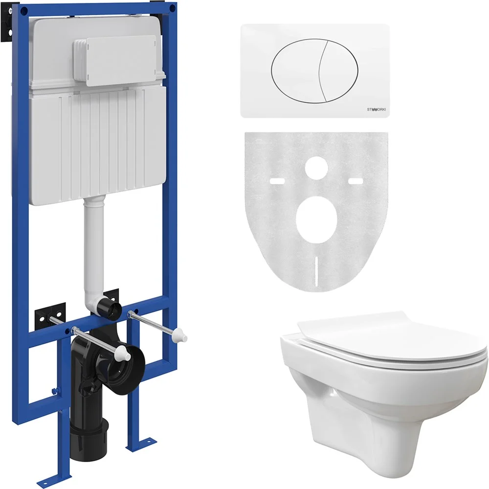 Комплект Унитаз подвесной STWORKI Стокгольм Clean On DPL EO slim 63429 безободковый + Система инстал 555343 Комплект Унитаз подвесной STWORKI Стокгольм Clean On DPL EO slim 63429 безободковый + Система инстал 555343