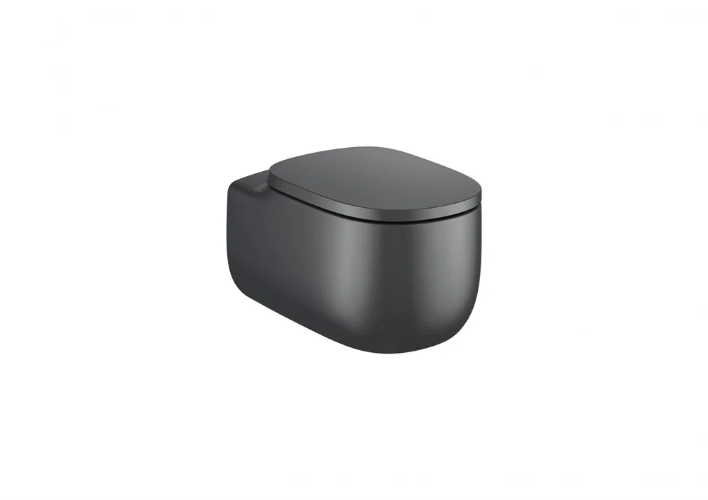 Унитаз подвесной Roca Beyond 580, rimless, оникс матовый 3460B7640 Унитаз подвесной Roca Beyond 580, rimless, оникс матовый 3460B7640