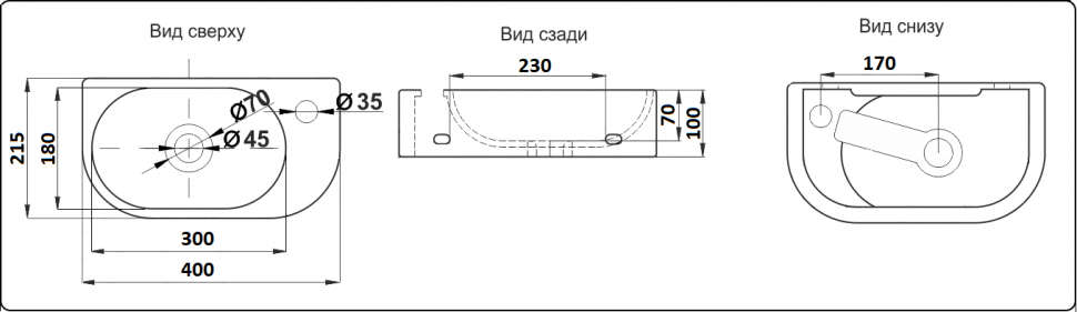 Детальная картинка товара «раковина ceramalux 78204l накладная/подвесная, белый»