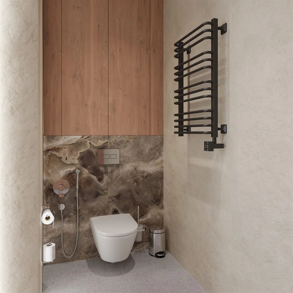 Полотенцесушитель электрический EWRIKA Кассандра Pd 80x50 R, черный матовый 510492 Полотенцесушитель электрический EWRIKA Кассандра Pd 80x50 R, черный матовый 510492