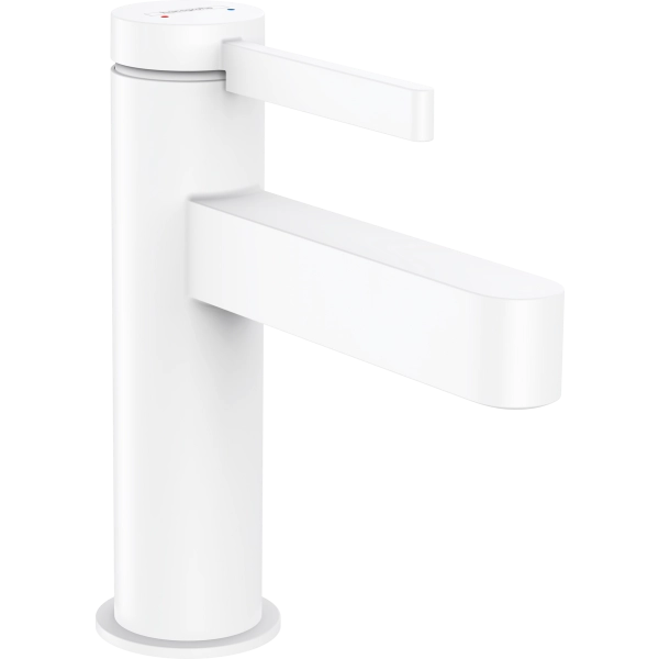 Смеситель для раковины Hansgrohe Finoris 100, со сливным клапаном Push-Open 76010700, матовый белый Смеситель для раковины Hansgrohe Finoris 100, со сливным клапаном Push-Open 76010700, матовый белый