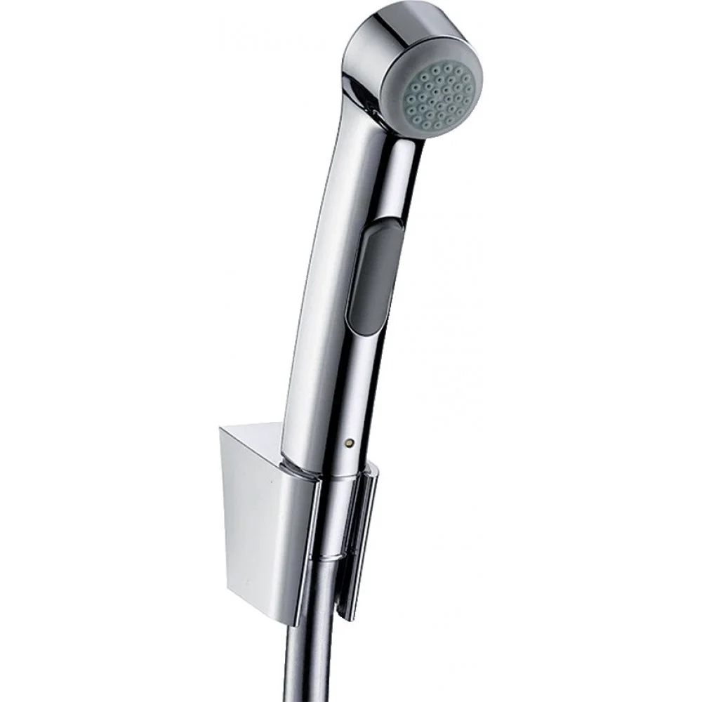 Гигиеническая лейка Hansgrohe 1jet со шлангом 125 см и держателем, 32129330, полированный черный хром