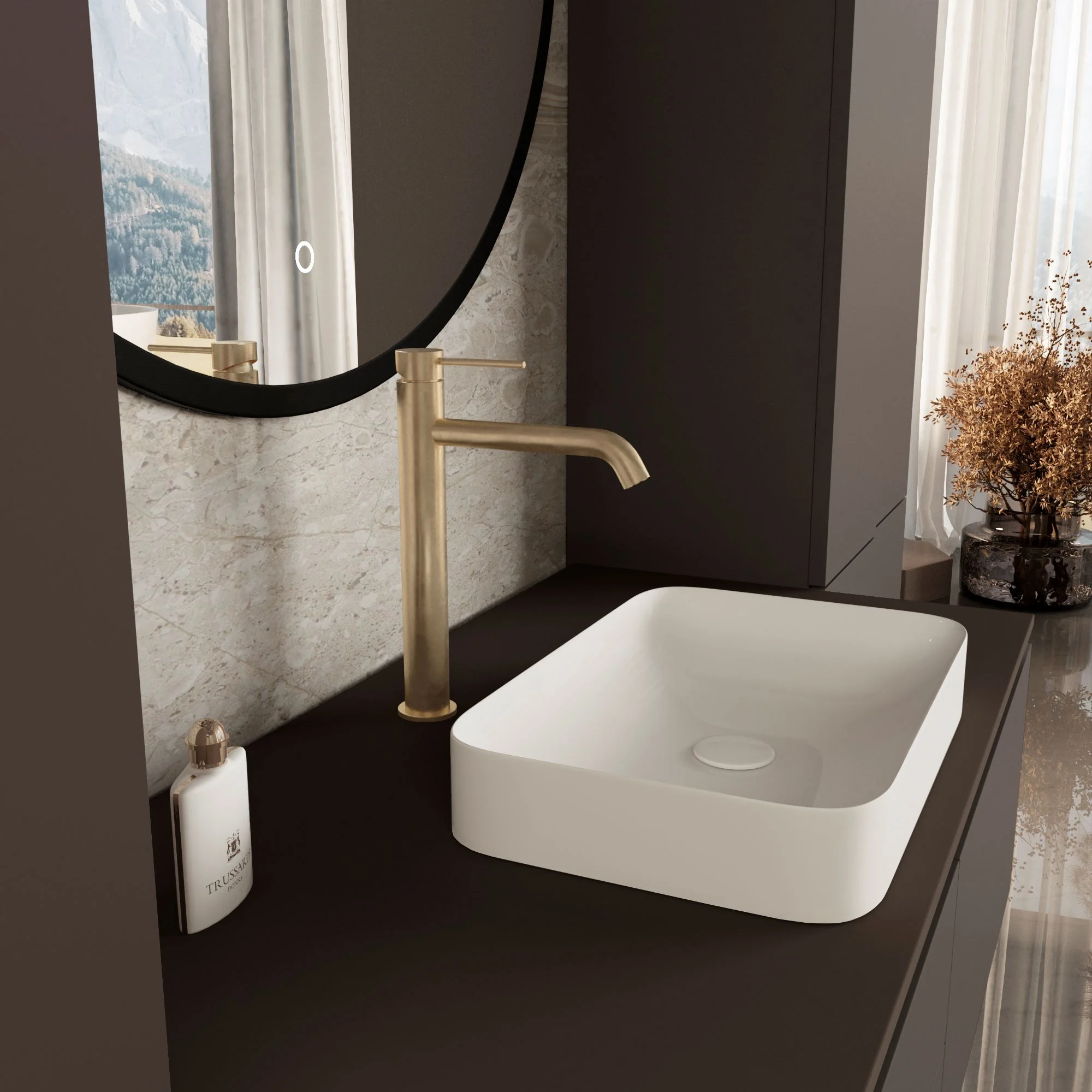 Смеситель для раковины Vincea City VBF-2C2BG однорычажный, брашированное золото Смеситель для раковины Vincea City VBF-2C2BG однорычажный, брашированное золото