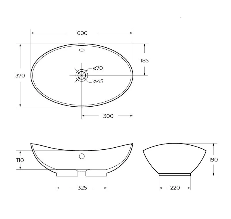 Раковина BelBagno BB1087 600x370 белый Раковина BelBagno BB1087 600x370 белый