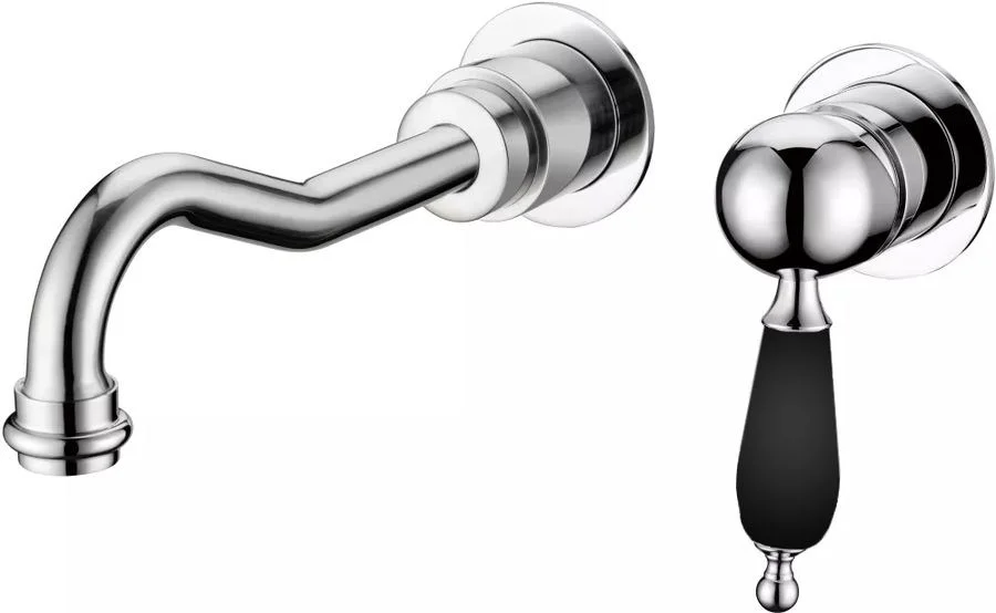 Смеситель для раковины Boheme 267-B встроенный Tradizionale Cromo с черной керамикой Смеситель для раковины Boheme 267-B встроенный Tradizionale Cromo с черной керамикой