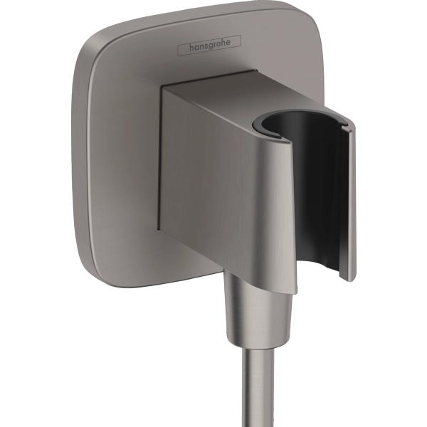 Шланговое подключение Hansgrohe FixFit Porter Q с держателем для душа 26887340, шлифованный черный х Шланговое подключение Hansgrohe FixFit Porter Q с держателем для душа 26887340, шлифованный черный х