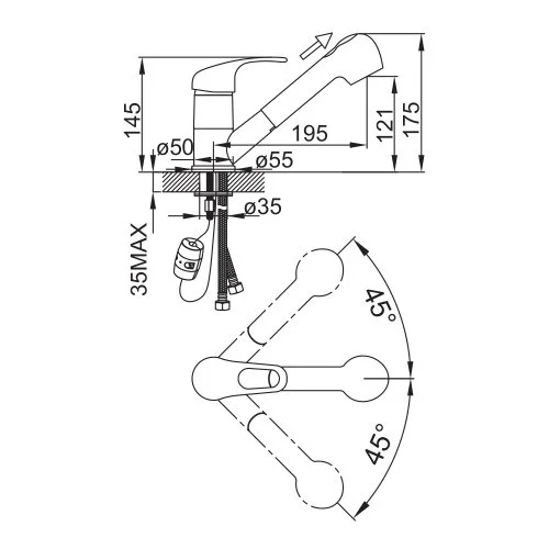 Смеситель для кухни IDDIS Alborg P (AP1BB0Gi05) черный Смеситель для кухни IDDIS Alborg P (AP1BB0Gi05) черный
