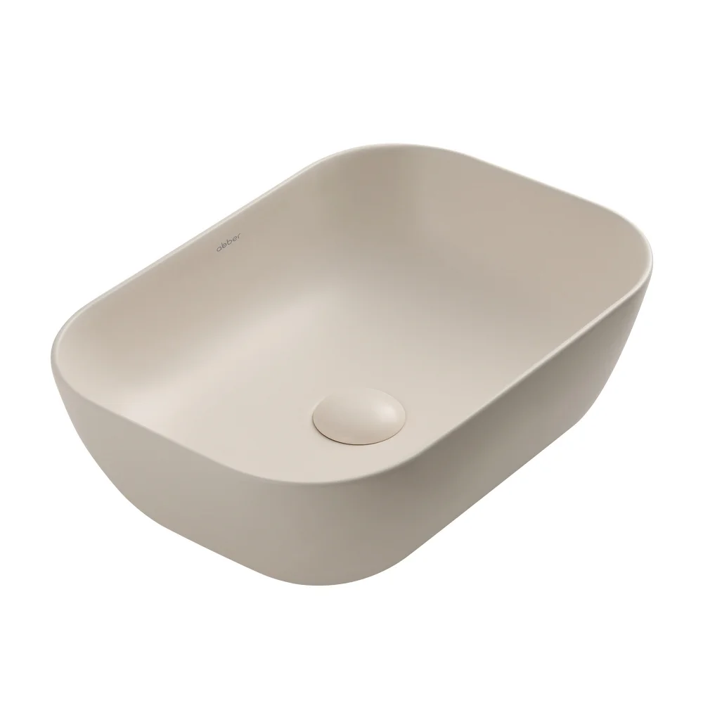 Раковина ABBER Rechteck AC2200MBE накладная светло-бежевая матовая Раковина ABBER Rechteck AC2200MBE накладная светло-бежевая матовая
