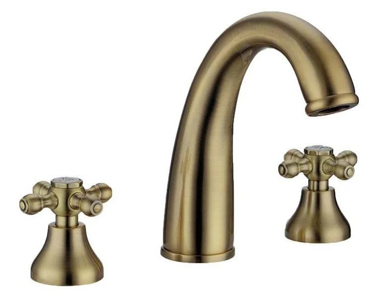 Смеситель для раковины Boheme 297-Ceramic на 3 отверстия, золото ручки керамика Смеситель для раковины Boheme 297-Ceramic на 3 отверстия, золото ручки керамика