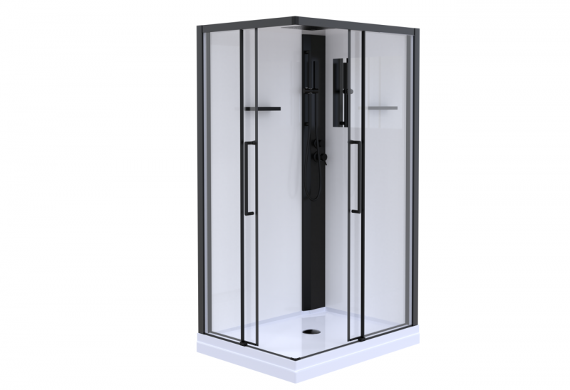 Детальная картинка товара «душевая кабина esbano muse (eskm108ckrl) esm-108ckr left 100x80x215»