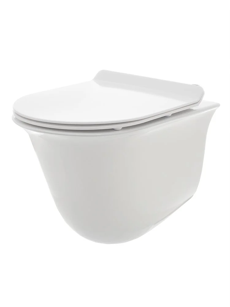 Унитаз подвесной AQUAme AQM2005 с сиденьем SoftClose, технология смыва Rimless, скрытый крепеж 485x3 Унитаз подвесной AQUAme AQM2005 с сиденьем SoftClose, технология смыва Rimless, скрытый крепеж 485x3