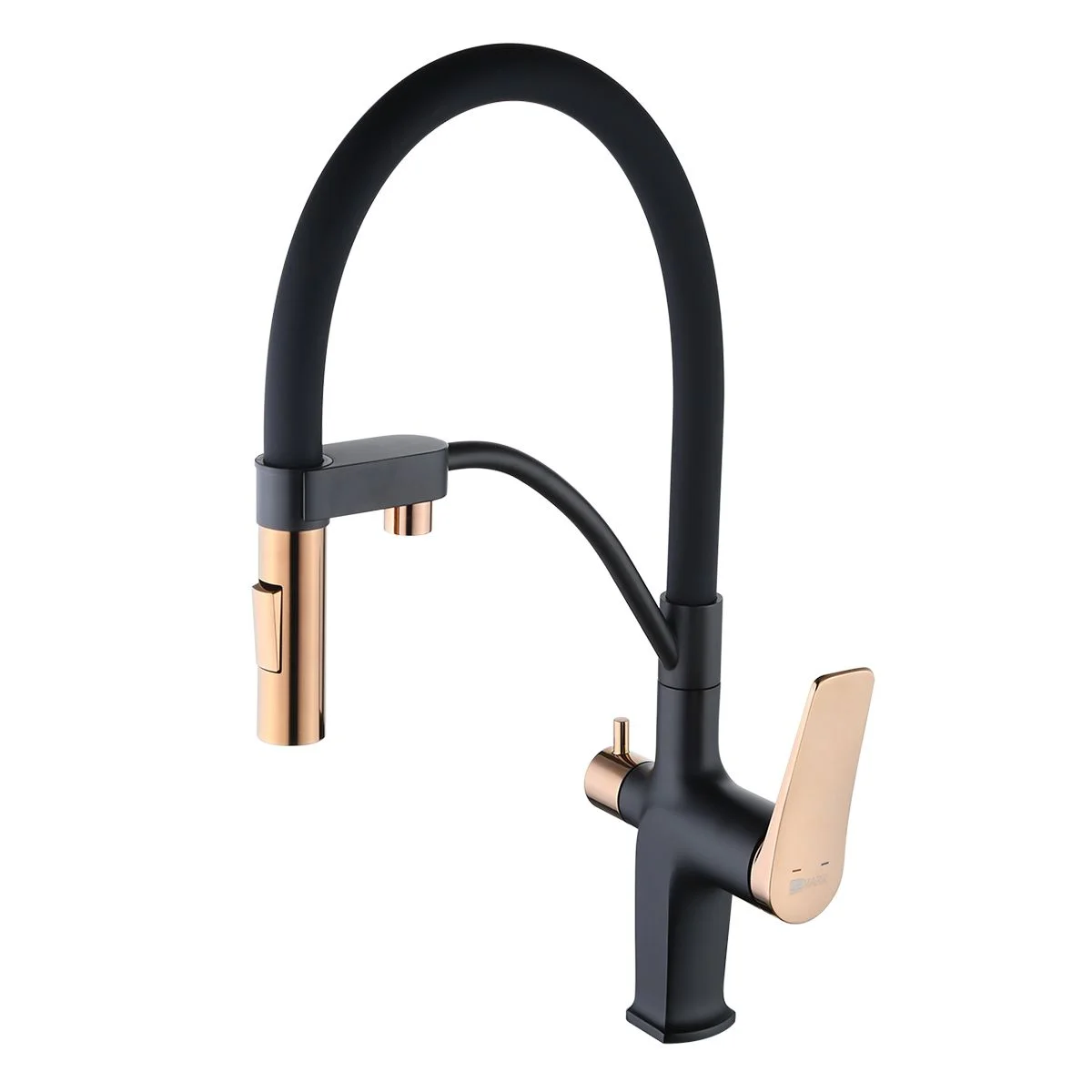 Смеситель для кухни Lemark Bronx LM3761BLR с подключением к фильтру, черный/золото Смеситель для кухни Lemark Bronx LM3761BLR с подключением к фильтру, черный/золото