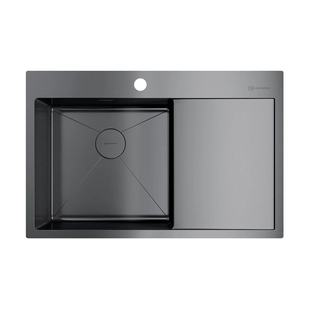 Кухонная мойка Omoikiri Akisame 78-GM-L нерж.сталь/вороненая сталь 4973099 Кухонная мойка Omoikiri Akisame 78-GM-L нерж.сталь/вороненая сталь 4973099