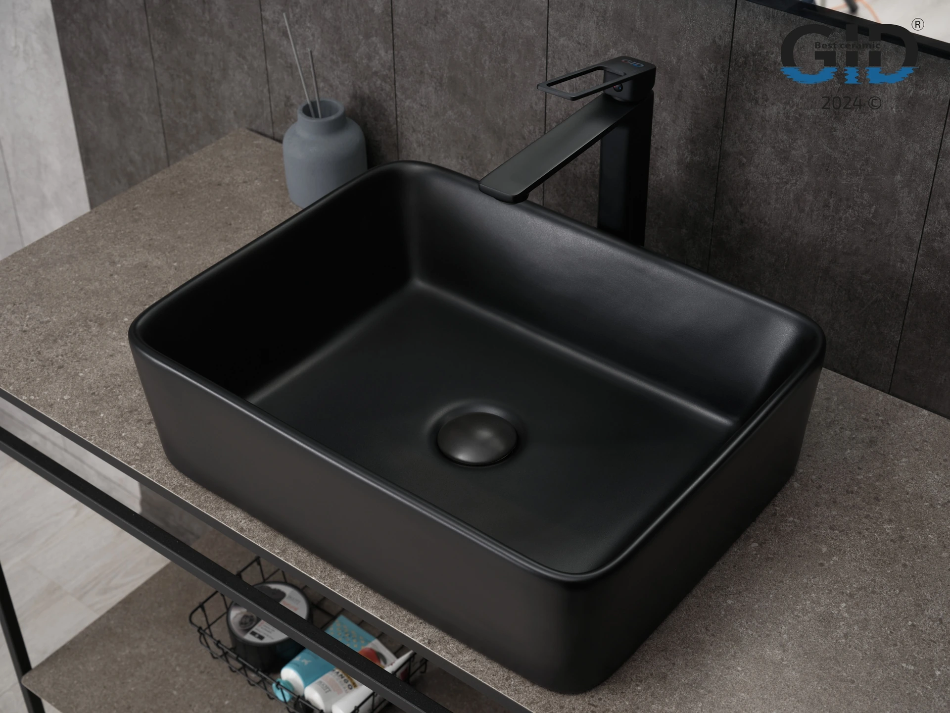 Раковина Gid Bm9103 53374 накладная черная матовая 48x37x13 Раковина Gid Bm9103 53374 накладная черная матовая 48x37x13