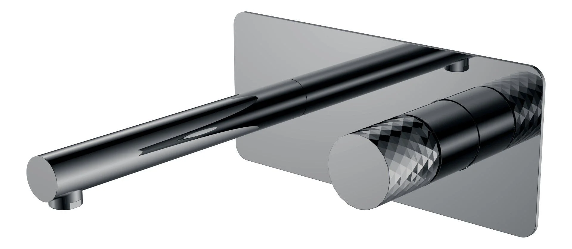 Смеситель для раковины Boheme STICK Shine Gun Metal DIAMOND встраиваемый 125-SGM графит глянец Смеситель для раковины Boheme STICK Shine Gun Metal DIAMOND встраиваемый 125-SGM графит глянец