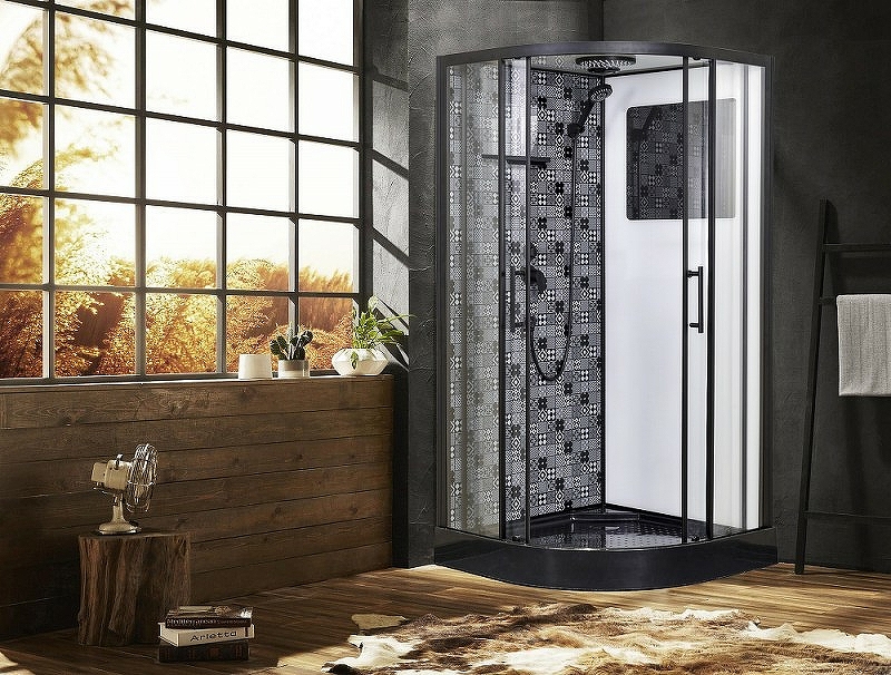 Детальная картинка товара «душевая кабина esbano elegancia (eskbb90cr) полукруглая с крышей esb-90cr 90x90x210см»
