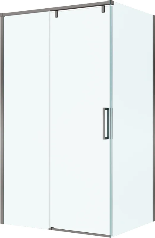 Душевой уголок BelBagno SOFT_CLOSE-1-AH-1-120/100-C-GM 120x100 см, профиль оружейная сталь, стекло прозрачное — Изображение 1