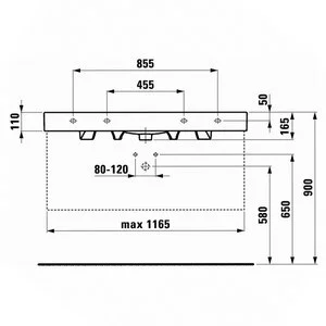 Раковина Laufen Palace New 1270.4 (8.1270.4.000.104.1) 1200х510х165мм, с полотенцедержателем Раковина Laufen Palace New 1270.4 (8.1270.4.000.104.1) 1200х510х165мм, с полотенцедержателем