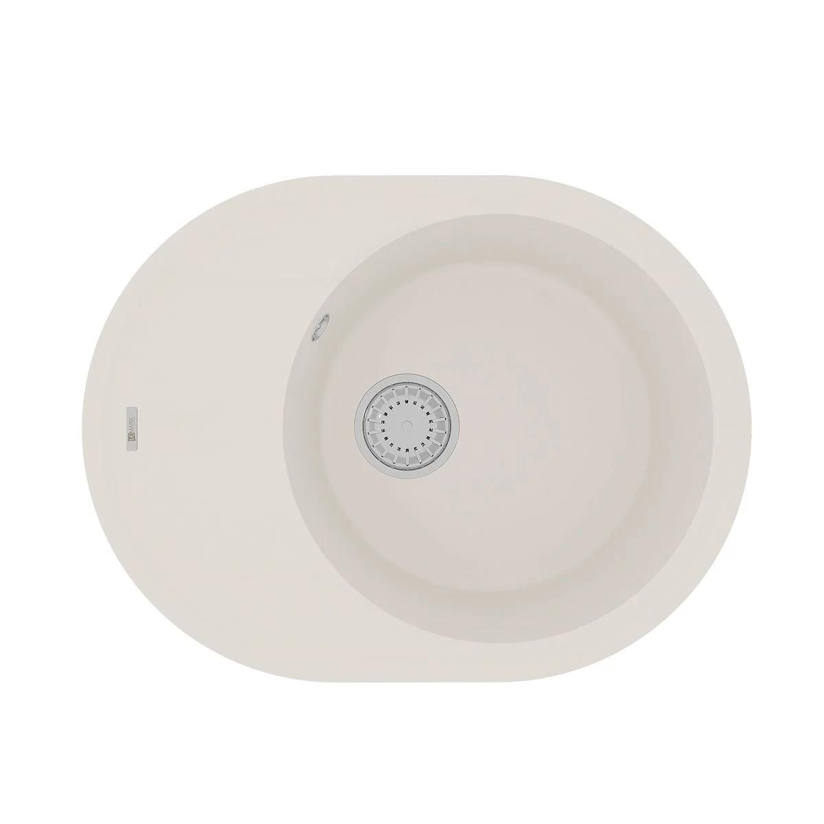 Кухонная мойка Lemark LACHA 620 врезная овальная из кварцгранита, с крылом, Жасмин 9910052 Кухонная мойка Lemark LACHA 620 врезная овальная из кварцгранита, с крылом, Жасмин 9910052