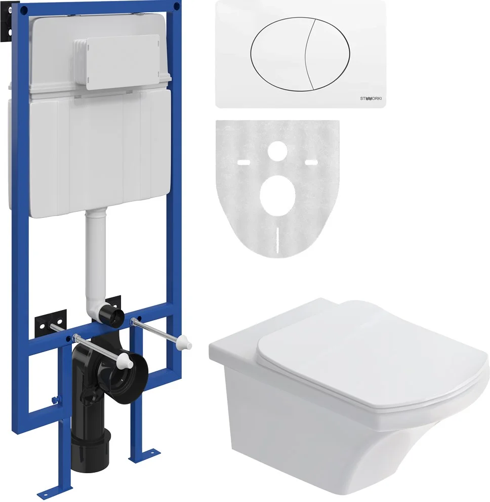 Комплект Унитаз подвесной STWORKI Хальмстад SETK2804-0606-001-1-6000 с микролифтом + Система инсталл 561110 Комплект Унитаз подвесной STWORKI Хальмстад SETK2804-0606-001-1-6000 с микролифтом + Система инсталл 561110