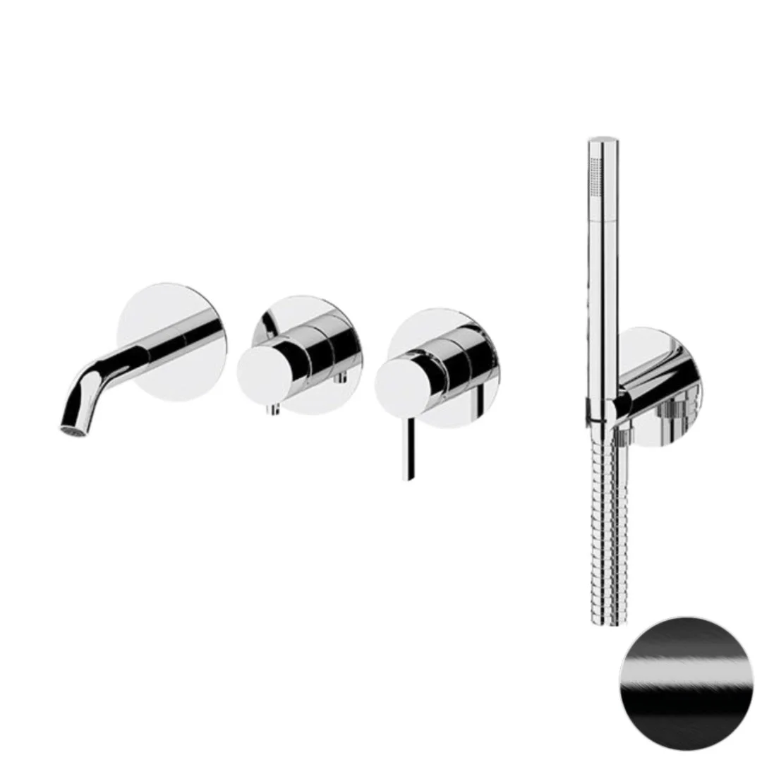 Смеситель для ванны Remer Metrica MC53D2PCFP, черный брашированный хром Смеситель для ванны Remer Metrica MC53D2PCFP, черный брашированный хром