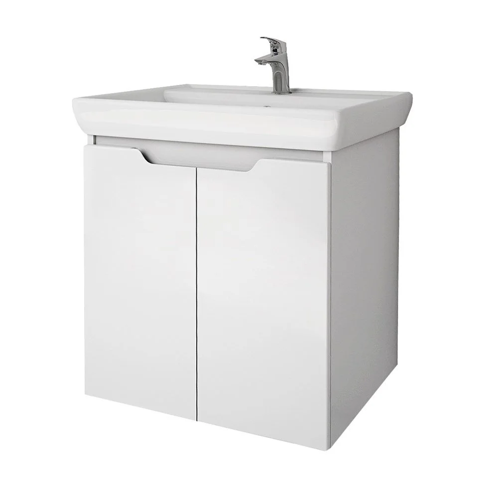 Тумба под раковину DREJA Q PLUS (D), 60 см, подвесная/напольная, 2 дверцы, с опорами, белый глянец 9 99.1004 Тумба под раковину DREJA Q PLUS (D), 60 см, подвесная/напольная, 2 дверцы, с опорами, белый глянец 9 99.1004