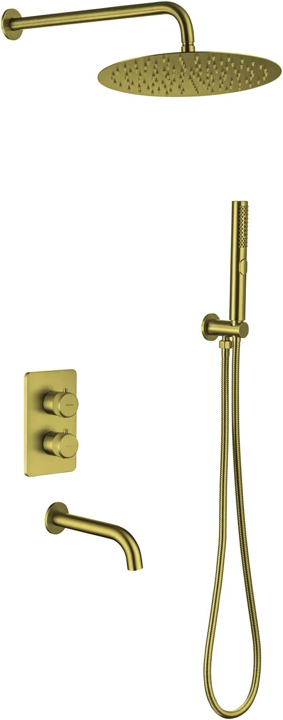 Смеситель для ванны Allen Brau Priority 5.31314-GB (с внутренней частью) золото браш Смеситель для ванны Allen Brau Priority 5.31314-GB (с внутренней частью) золото браш