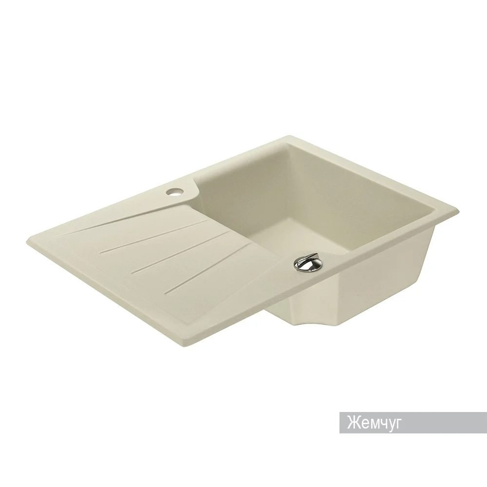 Кухонная мойка Aquaton Монца 1A716032MC240 из литого мрамора, прямоугольная, с крылом жемчуг Кухонная мойка Aquaton Монца 1A716032MC240 из литого мрамора, прямоугольная, с крылом жемчуг