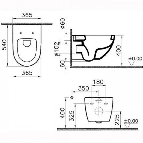 Унитаз подвесной Vitra Sento, 54 см 4448B003-0075 Унитаз подвесной Vitra Sento, 54 см 4448B003-0075
