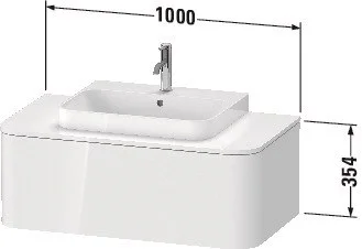 Тумба под раковину Duravit Happy D.2 Plus HP494103636 подвесная 100 см белая шелковисто-матовый лак Тумба под раковину Duravit Happy D.2 Plus HP494103636 подвесная 100 см белая шелковисто-матовый лак