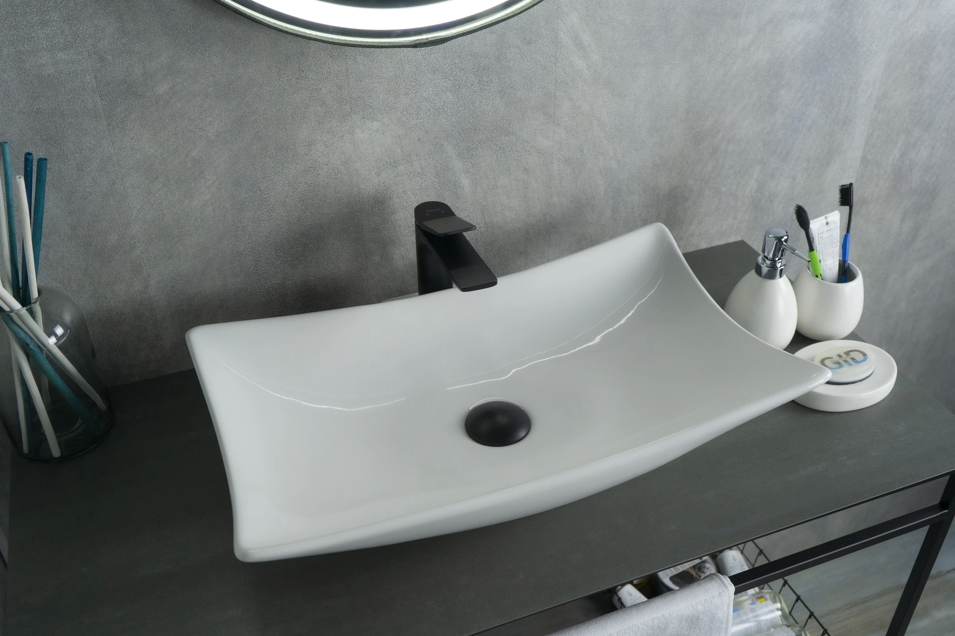 Раковина Gid N9176 51129 накладная белая 56x42x10.5 Раковина Gid N9176 51129 накладная белая 56x42x10.5