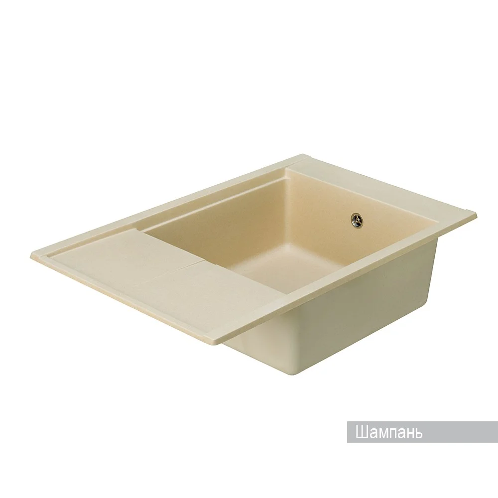 Кухонная мойка Aquaton Делия 78 1A715132DE290 из литого мрамора, прямоугольная, с крылом шампань Кухонная мойка Aquaton Делия 78 1A715132DE290 из литого мрамора, прямоугольная, с крылом шампань