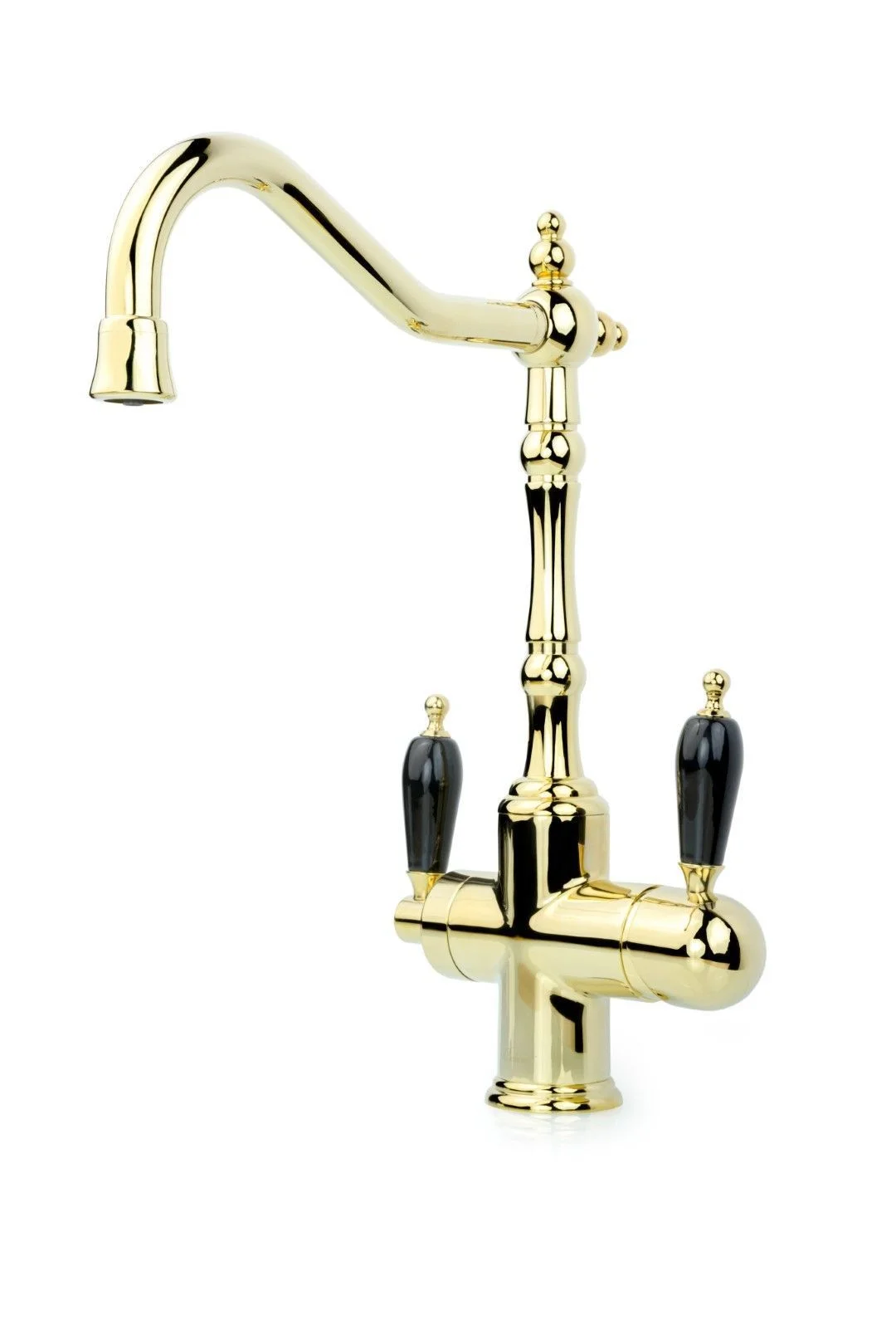 Смеситель для кухни Boheme TRADIZIONALE ORO с черной керамикой 112-BLC золото Смеситель для кухни Boheme TRADIZIONALE ORO с черной керамикой 112-BLC золото
