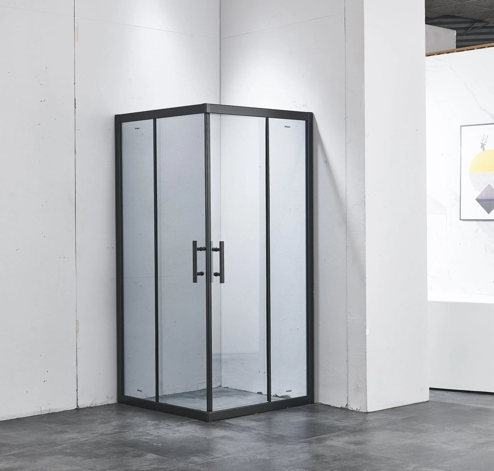 Душевой уголок Timo Imwei YL-9002B 90x90 с поддоном, стекло матовое, профиль черный Душевой уголок Timo Imwei YL-9002B 90x90 с поддоном, стекло матовое, профиль черный