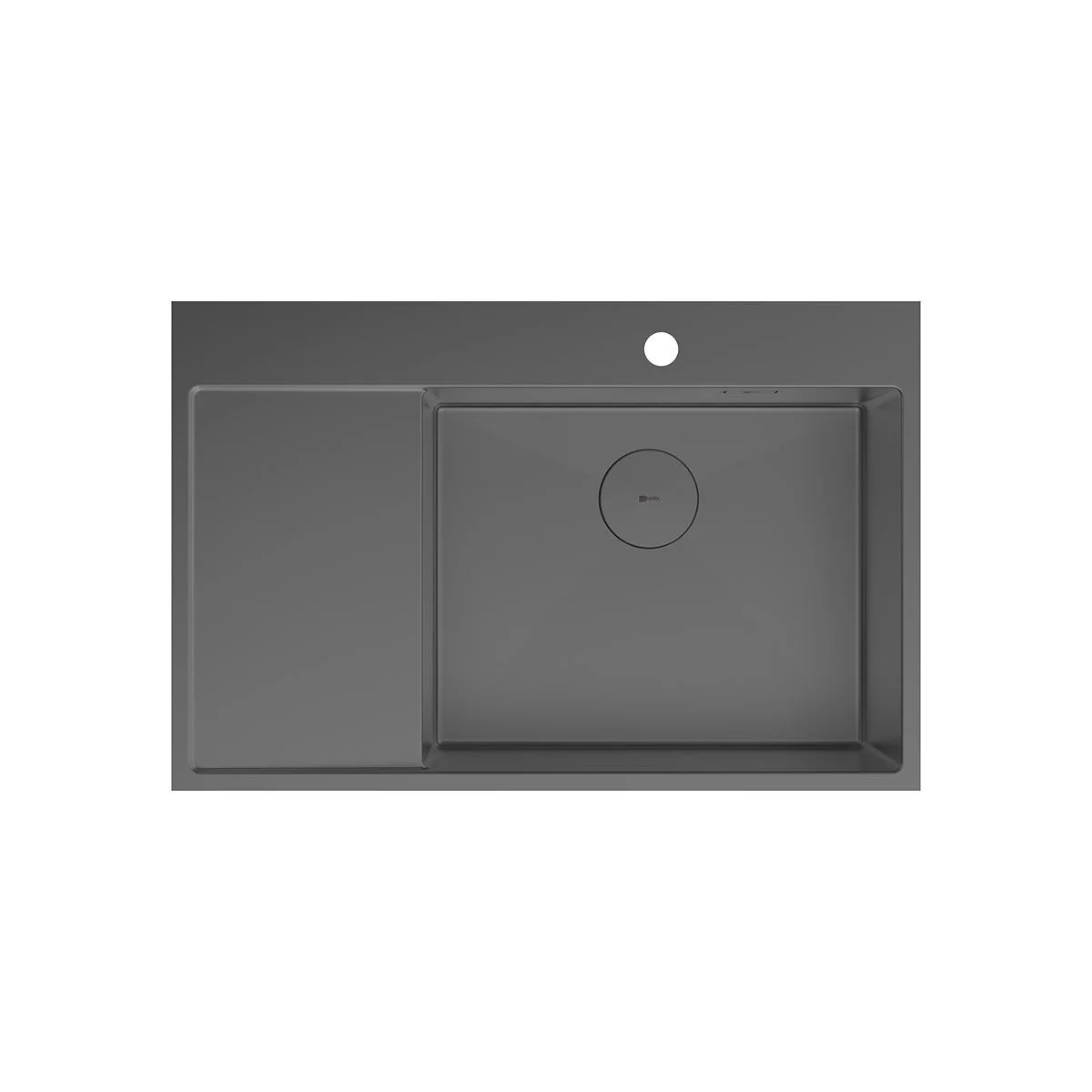 Кухонная мойка Lemark KEZADRA 780P из нержавеющей стали, с крылом (чаша справа), графит 9936155 Кухонная мойка Lemark KEZADRA 780P из нержавеющей стали, с крылом (чаша справа), графит 9936155