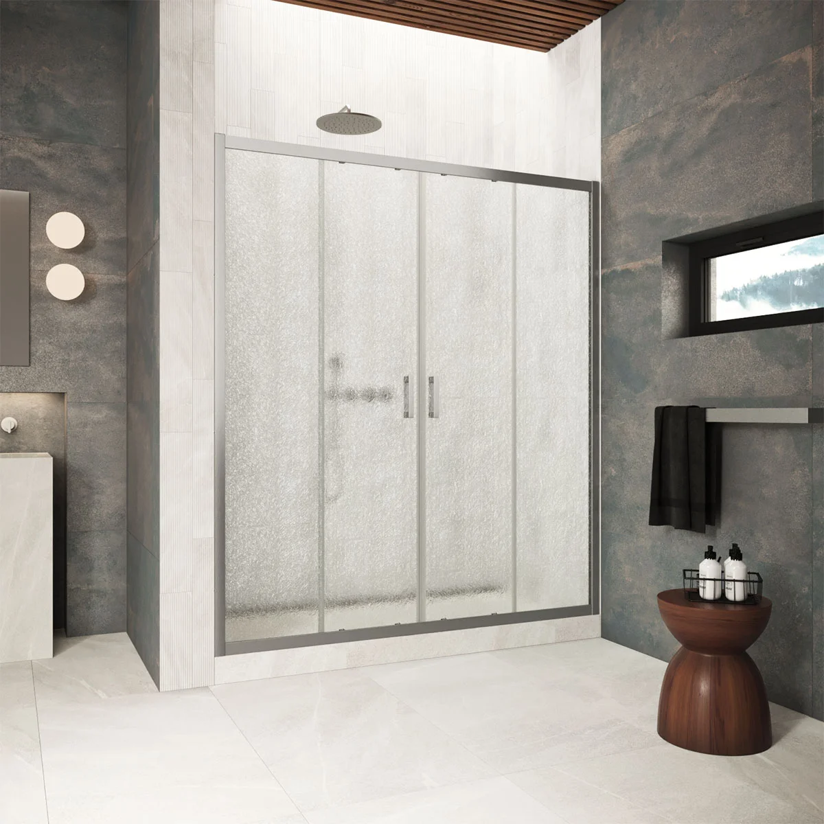 Душевая дверь Vegas-glass Z2P Protec 180 11 02 1800 мм, профиль оружейная сталь, стекло шиншилла Душевая дверь Vegas-glass Z2P Protec 180 11 02 1800 мм, профиль оружейная сталь, стекло шиншилла