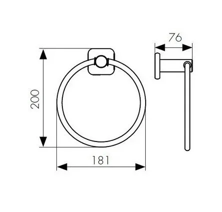 Полотенцедержатель Kaiser KH-1701 круглый хром цинк Полотенцедержатель Kaiser KH-1701 круглый хром цинк