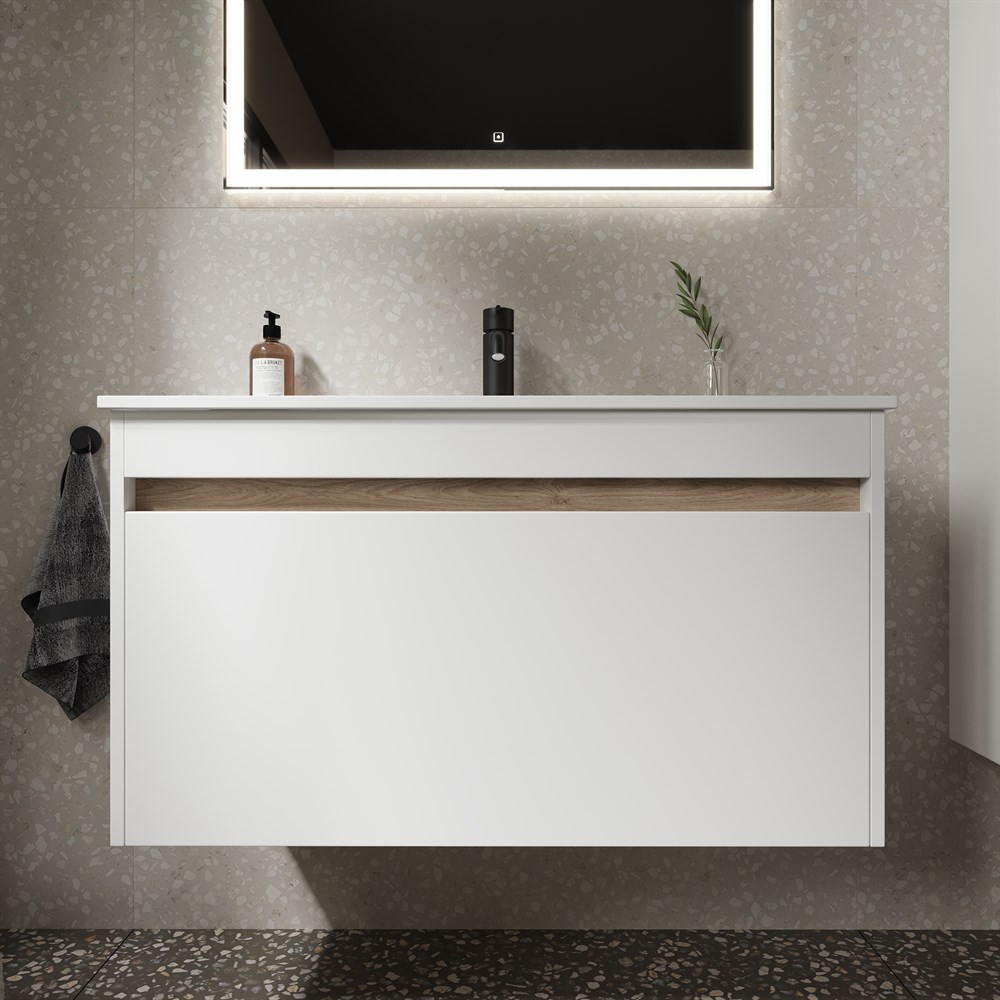 Детальная картинка товара «тумба под раковину sancos smart sm90w белый»