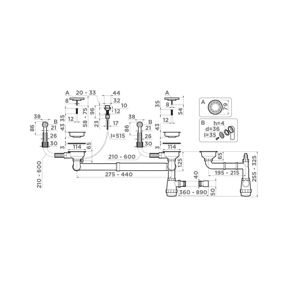 Детальная картинка товара «сифон для кухни omoikiri wk-2-r-a-in 4956506»