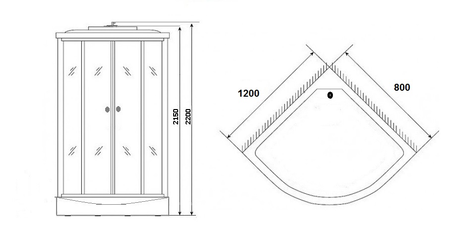 Детальная картинка товара «душевая кабина niagara ultra ng-1903-01r (1200х800х2200) низкий поддон (16см) стекло тонированное 19030134r»