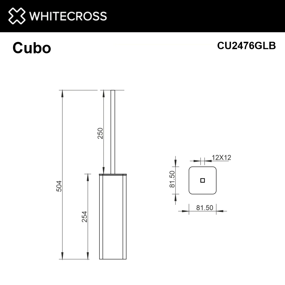 Ершик для унитаза WHITECROSS Cubo CU2476GLB брашированное золото Ершик для унитаза WHITECROSS Cubo CU2476GLB брашированное золото